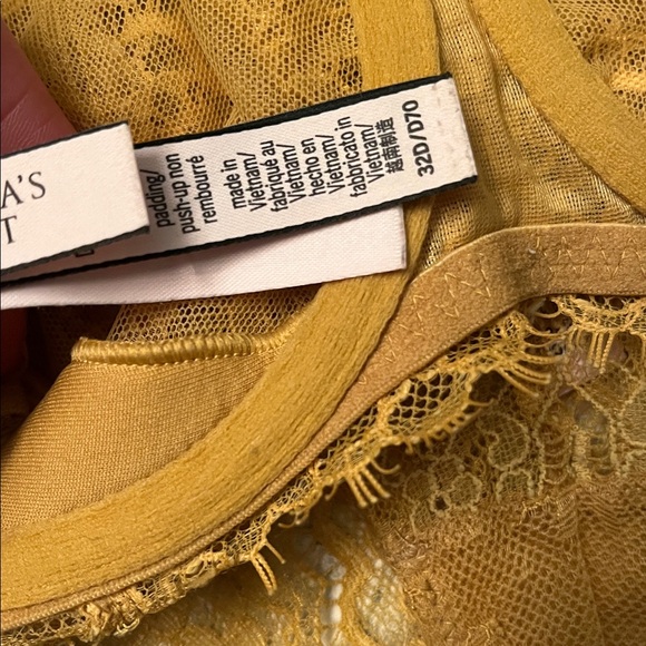 Victoria's Secret dream angel’s wicked Lace Bra Set yellow gold marigold 32D S - Picture 4 of 6